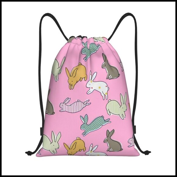 Drawstring Backpack Adjustable Gym Sports Travel Beach Bag Lightweight Polyester main image 6